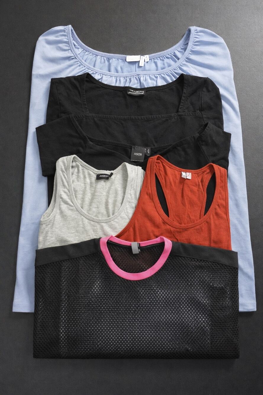 ASOS Top Bundle Lot 6 Pieces Size Small Y2K Crop Tops Tanks Summer Capsule‎